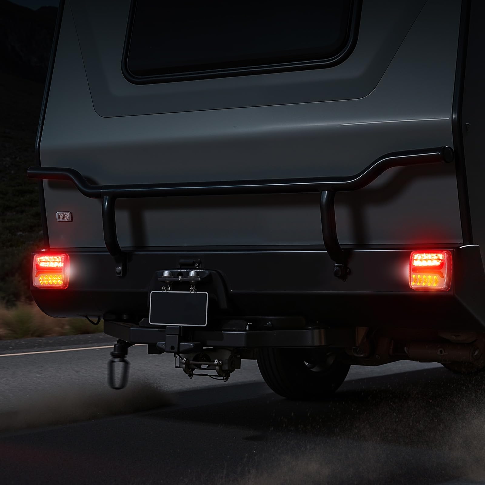 VEVOR Luci per Rimorchio, Kit di 2 Luci Posteriori Magnetiche Senza Fili a LED Quadrate da 12 V con Stop, Freno, Luce di Retromarcia, Targa, Kit di Illuminazione Impermeabile per Barca, Camion