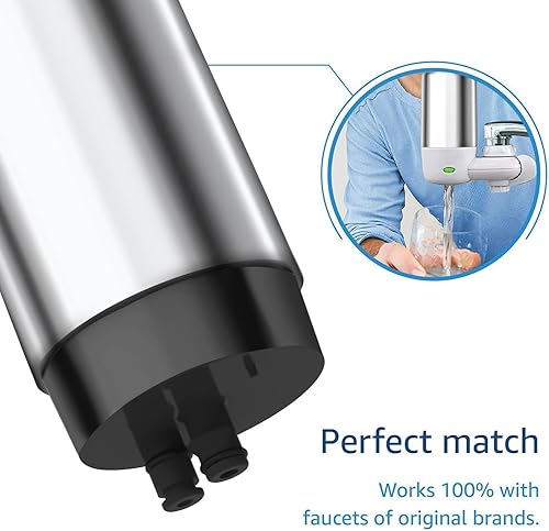 Miniatura 4 de Waterdrop Filtro de agua para grifo, repuesto para filtro Brita, sistema de filtración de agua del grifo 36311, filtros de repuesto Brita, cromo de