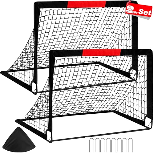 CATCHLUCK Fußballtor Kinder, Tore Fußball Kinder Pop Up 2er Set Fussballtore für Kinder Garten Outdoor Fussballtor mit Tragetasche
