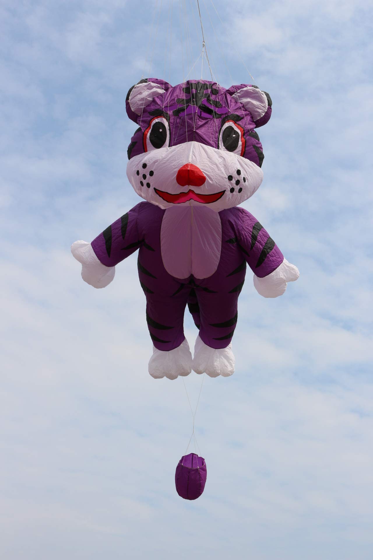Fullfar Large Tiger 3D Kite for Adult, Nylon Fabric Software Inflatable Kite. 2.5m(8 Feet) Long, Good Beginner Fly Kite Outdoor and Beach. (Purple)