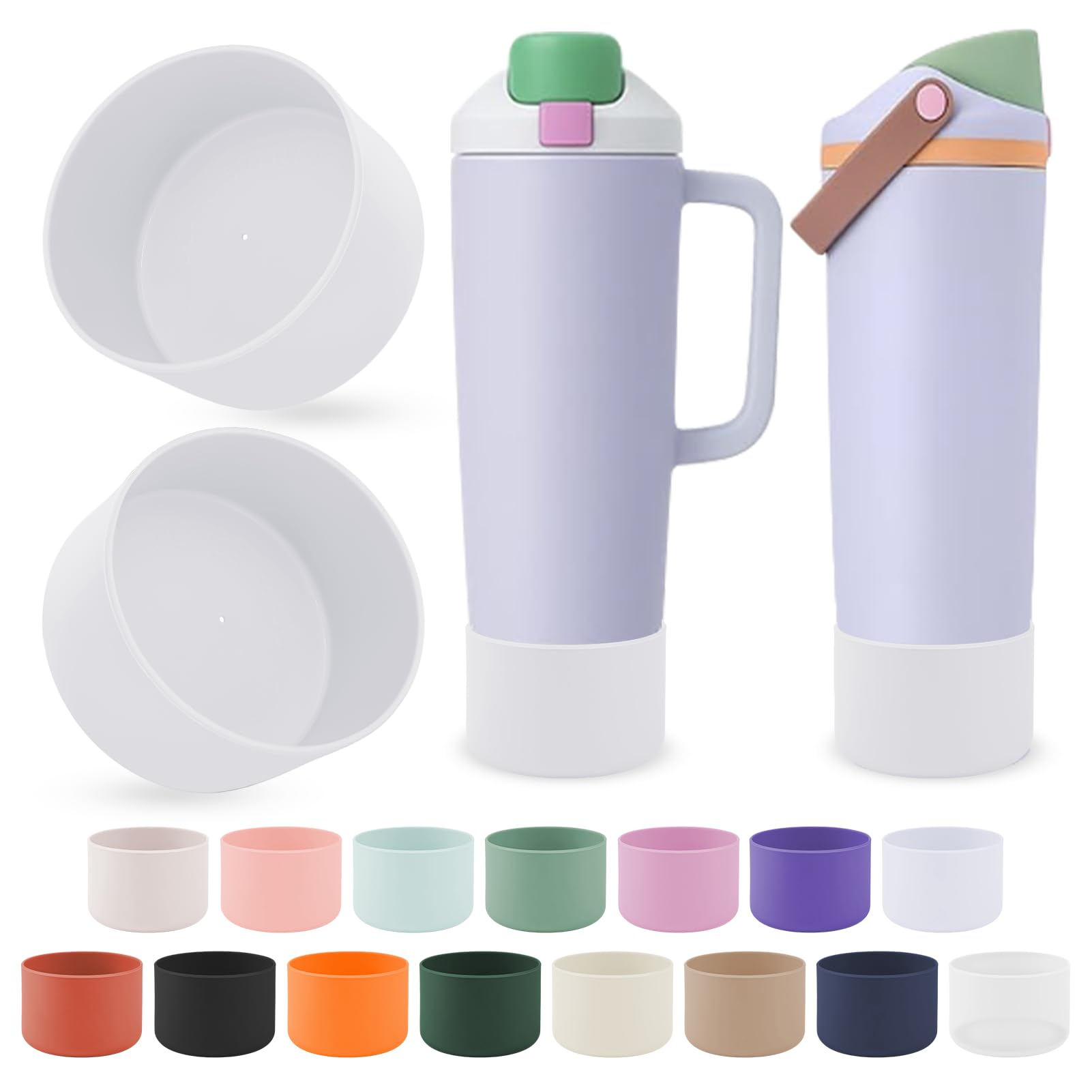 BKBY 2PCS Silicone Boot Compatible with Owala 30oz & 40oz FreeSip Sway Bottles & Tumblers, Protective Anti-Slip Bottom Cover Sleeve for Freesip Sway Tumbler