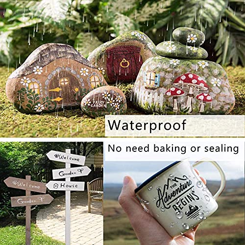 Lesun Yellow Paint Pens Paint Markers, 12 Pack Waterproof Oil-Based Paint Pen Set Quick Dry And Permanent, Markers For Rock Painting, Stone, Ceramic, Wood, Fabric, Plastic, Canvas, Glass, Mugs, Tires #TOP5