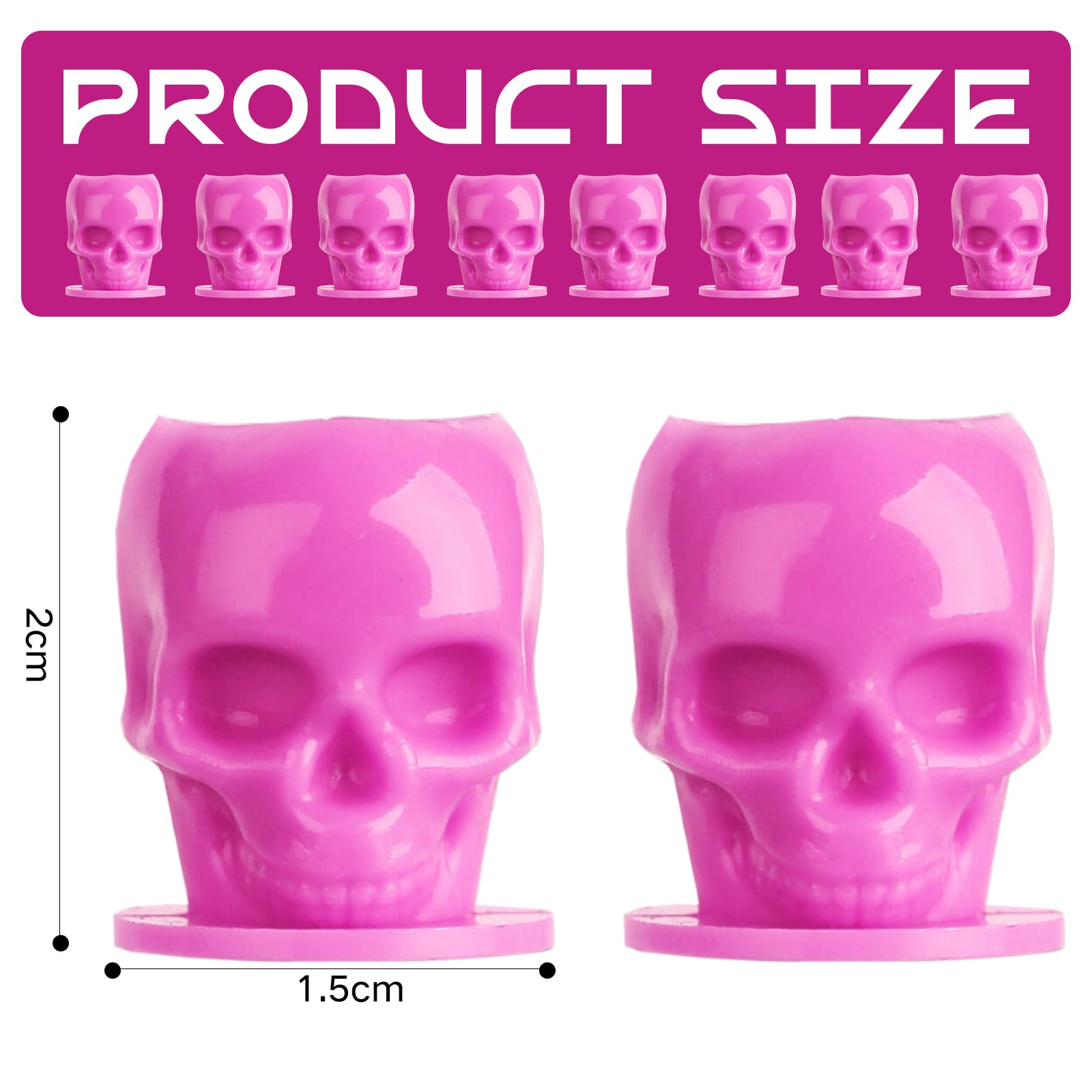 Bohue 100pcs Skull Shaped Tattoo Ink Cups Large Tattoo Ink Cups with Base Self-Stand Container Plastic Pigment Caps Cups for Ink - Image 2