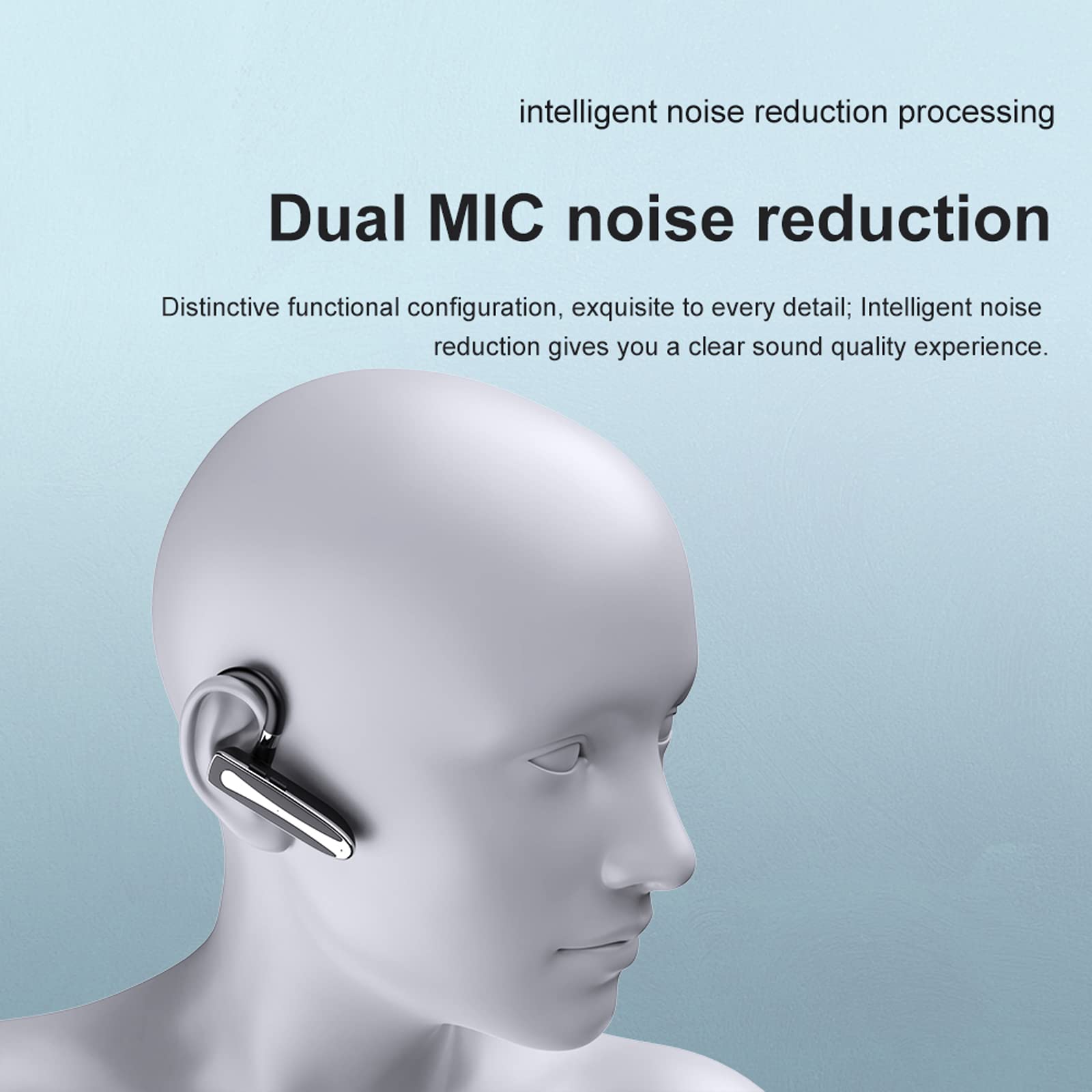 Xmenha Bluetooth Headset mit Mikrofon Freisprechanlage Bluetooth Ohr Headset In Ear Kopfhörer mit Ladeetui für Autofahren Business Büro drahtlos Kopfhörer Earphones Freisprecheinrichtung Schwarz
