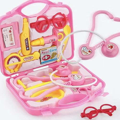 Miniatura 5 de Kit de doctores para niños juego médico disfraz de enfermera juego de rol regalo para niñas de 3 4 5 6 años rosa