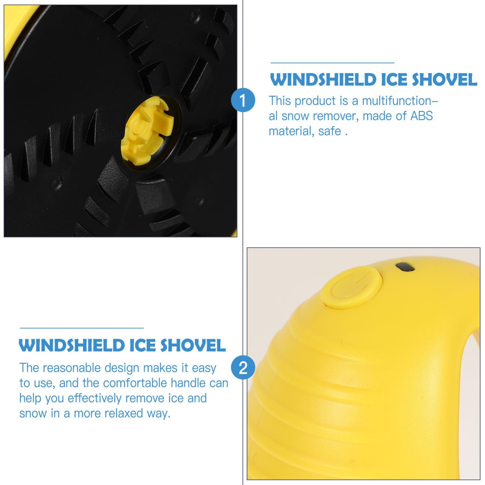 CLISPEED Raschietto per Ghiaccio Auto Giallo in ABS, Portatile ed Efficiente per Rimuovere Neve e Ghiaccio Parabrezza, per Invernale