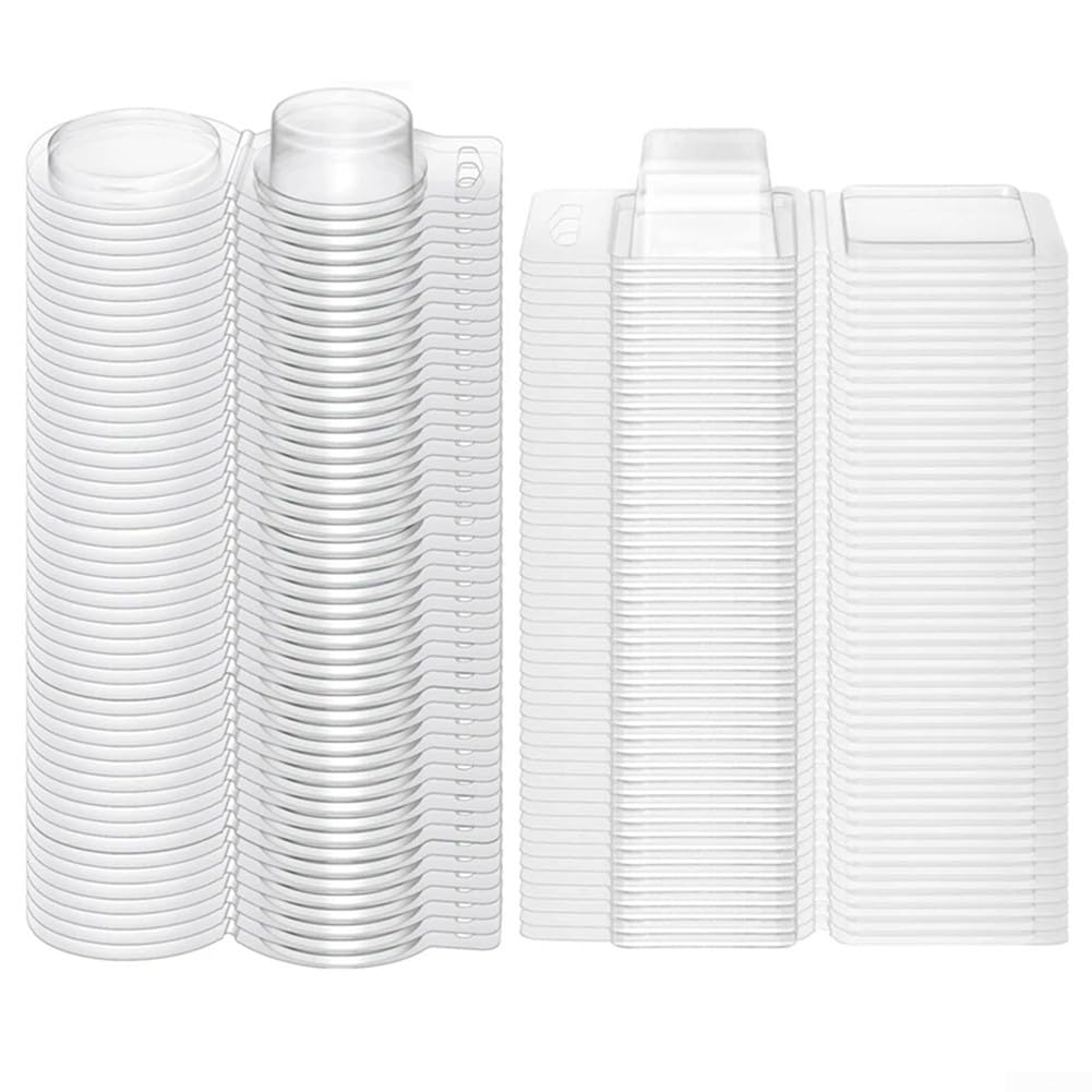 100er Pack Wachsmelzformen Kunststoff Transparent Rund(100pc rounds)