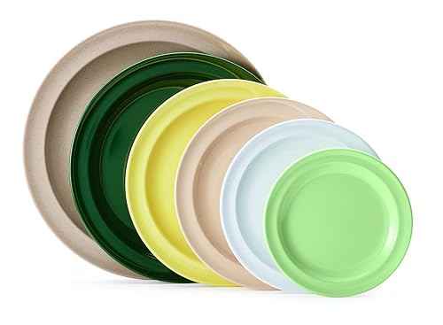 Miniatura 4 de GET DP-506-T-EC - Platos redondos de melamina para aperitivos, 6.5 pulgadas, color marrón (juego de 4)