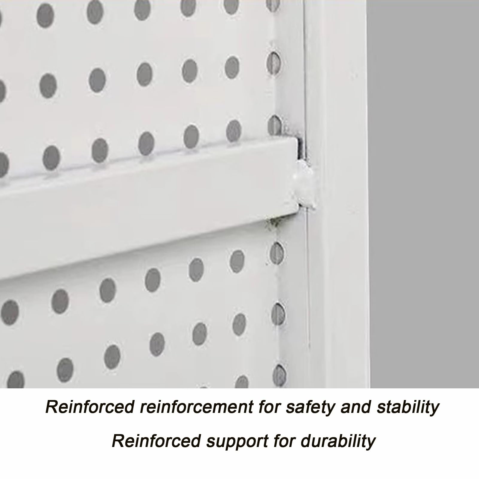 Panel perforado de montaje en pared, Organizador del tablero perforado soporte de la pared metal for tamaños múltiples blancos almacenamiento herramientas