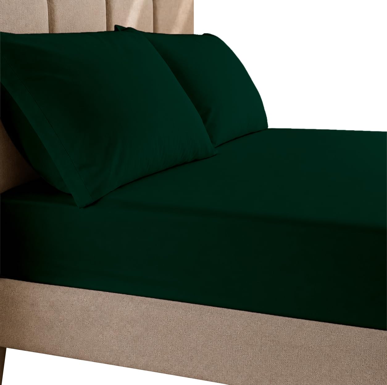 3-Piece Microfiber Sheet Set- 12" Deep Pocket- Teal Green- Queen Size-image-43