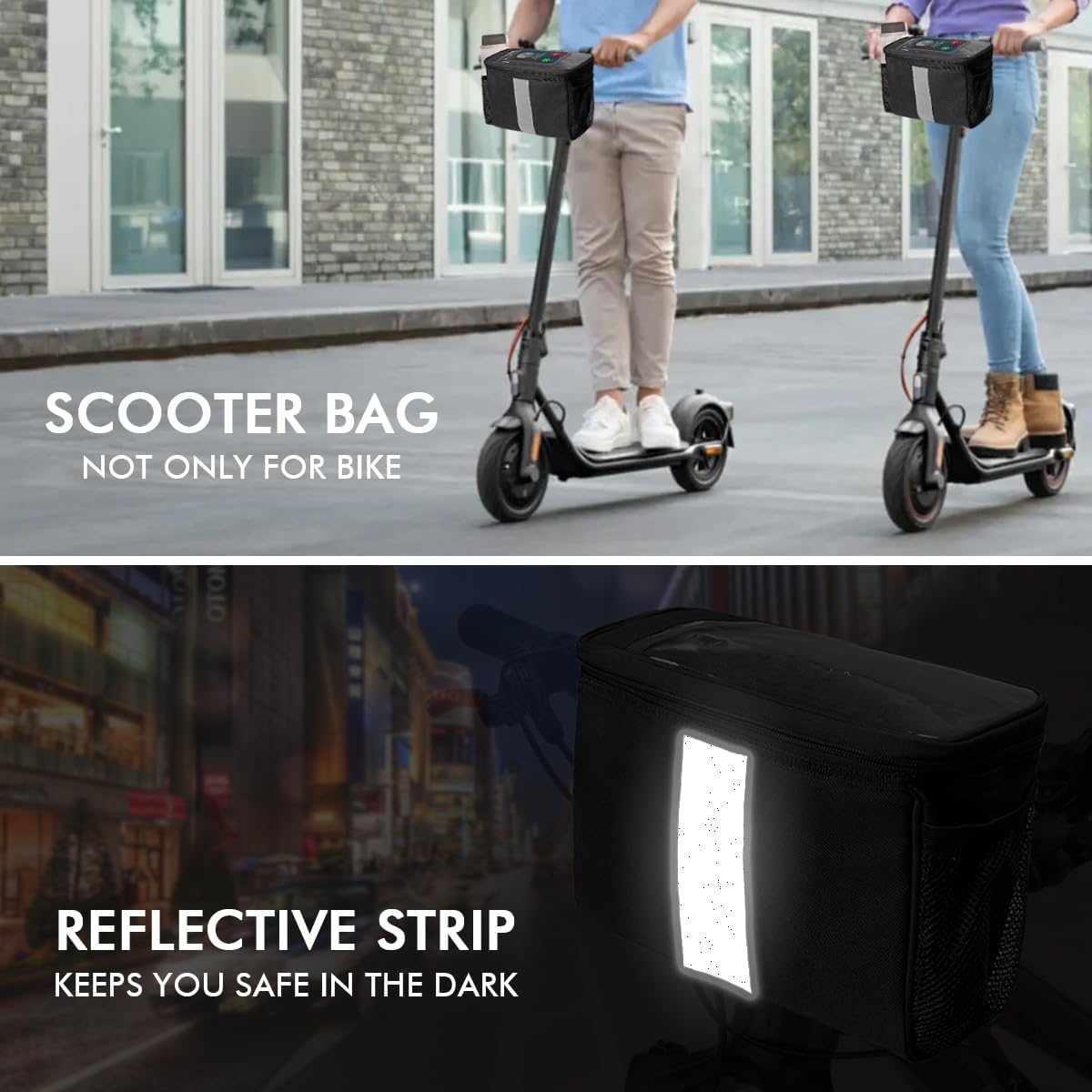 1 Small Kids Bike Bag + 1 Medium Black Handlebar Bag