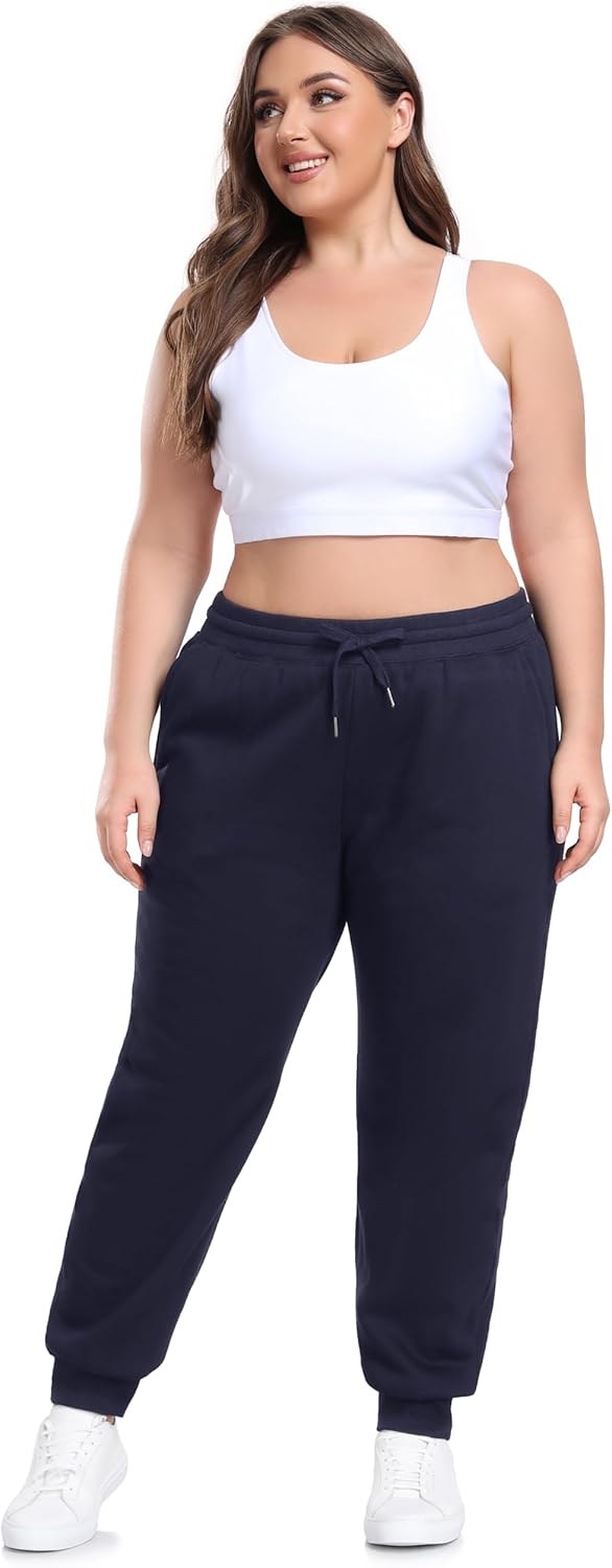 ZERDOCEAN Women's Plus Size Sherpa Fleece Lined Sweatpants Athletic Joggers Thermal Winter Warm Pants Drawstring - Image 5