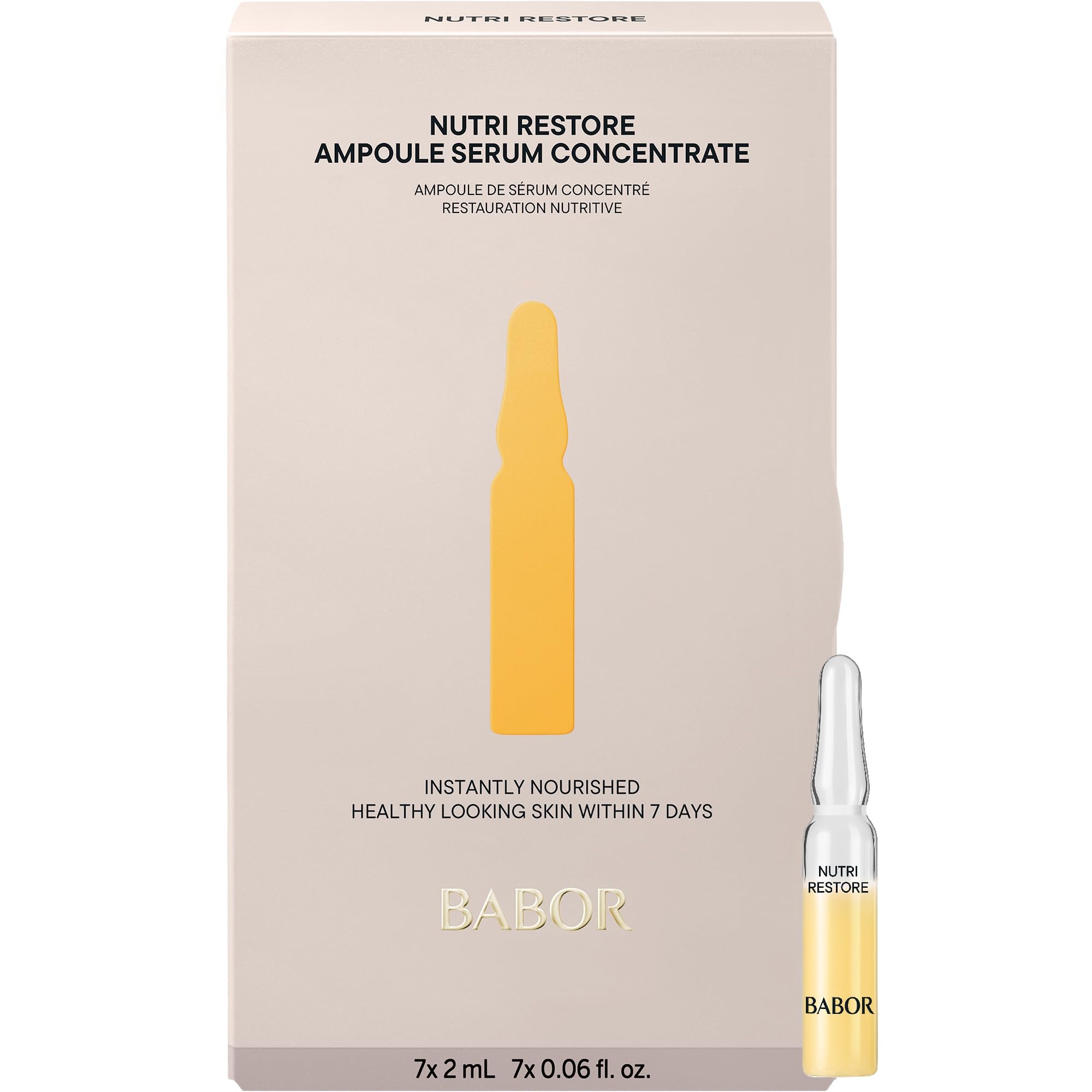 BABOR Nutri Restore Restorative Serum Ampoules for the Face, for Intensely Nourished and Healthy Skin, Vegan Formula, with Amino Acids and Argan Oil, Ampoule Concentrates, 7 x 2 ml