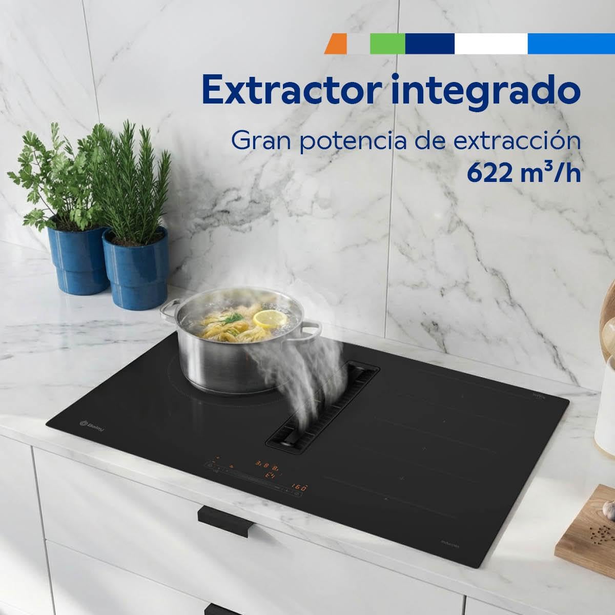Balay, Placa de Inducción con extractor integrado, negro mate, 3EBC989MH