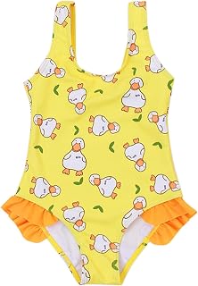 Roupa de banho para meninas, manga mosca, estampa de morango, biquíni de natação de verão, ajuste e flare, aconchegante, roupa de banho