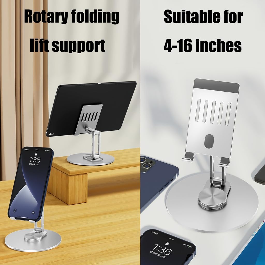 Supporto da scrivania per telefono con base ispessita Rotazione 360 Supporti per smartphone per la casa
