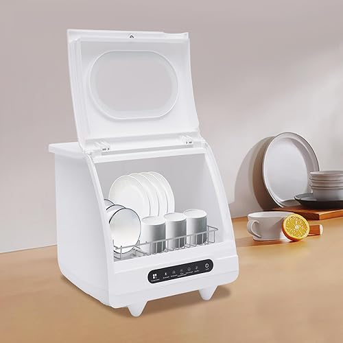 Miniatura 4 de Lavavajillas portátil para encimera, mini lavavajillas portátil de 5 L, lavadora automática de platos para RV con 5 programas de lavado de 360  de