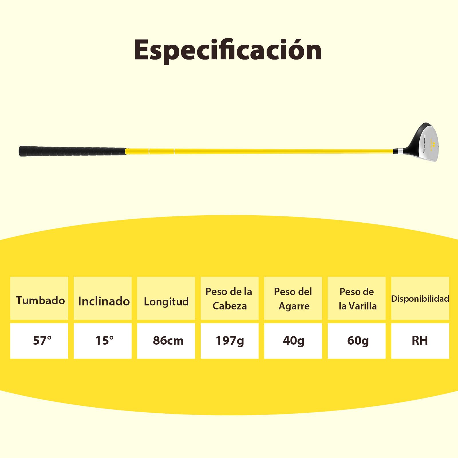 COSTWAY Palo de Golf Junior Madera de Calle 165CC para Niños 8-10 Años Diestro 86cm Fibra de Vidrio