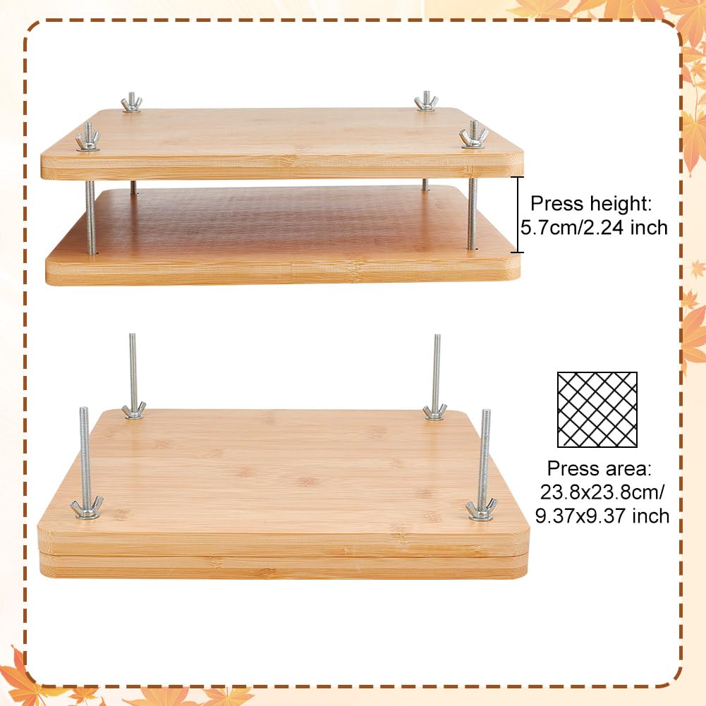 OLYCRAFT Presse à Livres en Bois 30x30x1.2cm Presse à Livres Rectangle Presse à Livres en Bois Portable Presse à Livres en Bois avec 4 vis pour Fournitures de Reliure 5.7cm Hauteur de la Rresse
