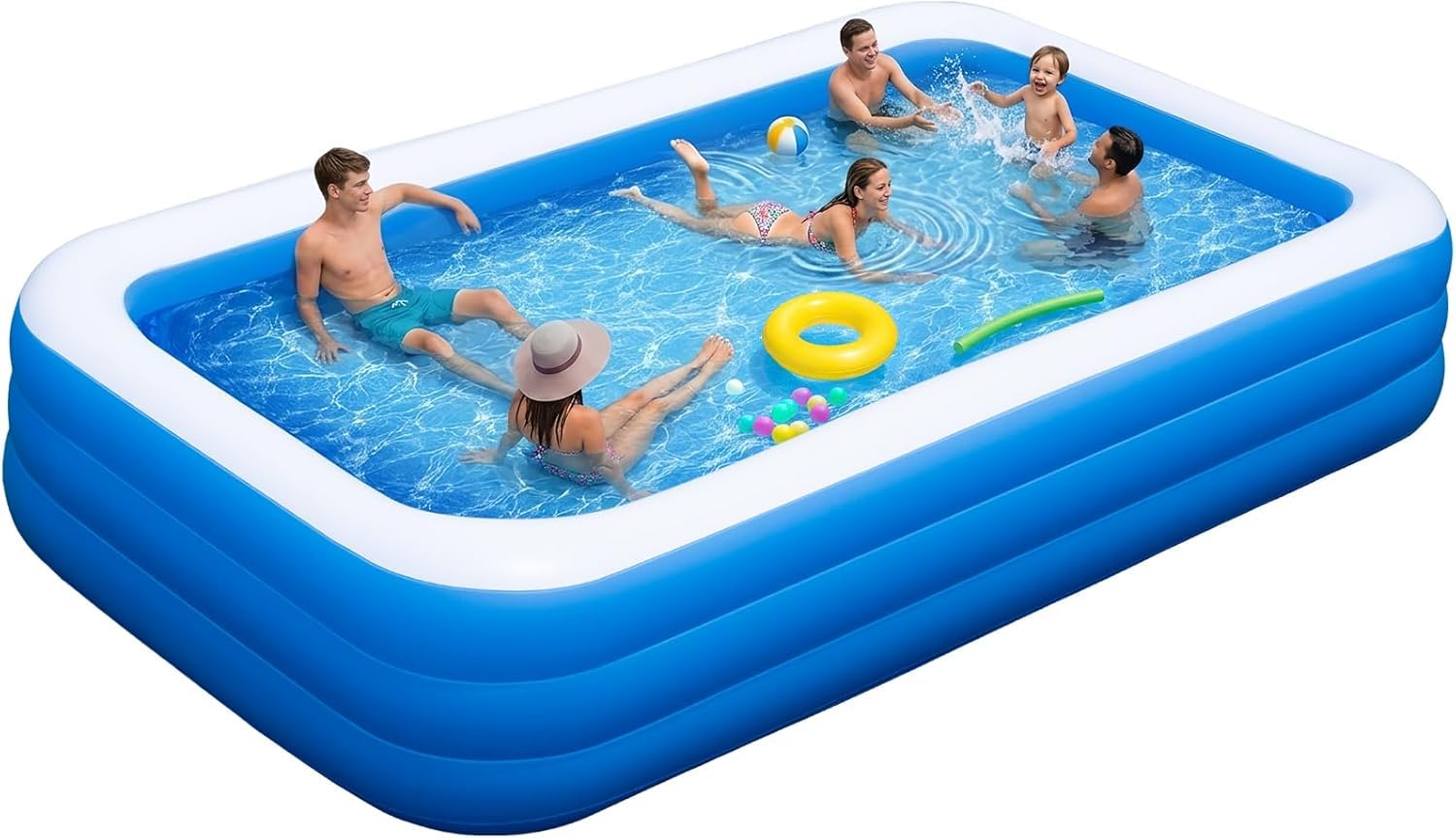 Piscina Gonfiabile Extra Large per Adulti E Famiglie, 120x70x22 Cm, Piscina Gonfiabile Rinforzata per Giardino, Cortile, Divertimento Allaperto E Relax Estivo.