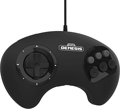 Retro-Bit BIG6 USB Arcade Controller Pad for Sega Genesis Mini, Switch, PC, Mac, Steam, RetroPie, Raspberry Pi - USB Port - Black