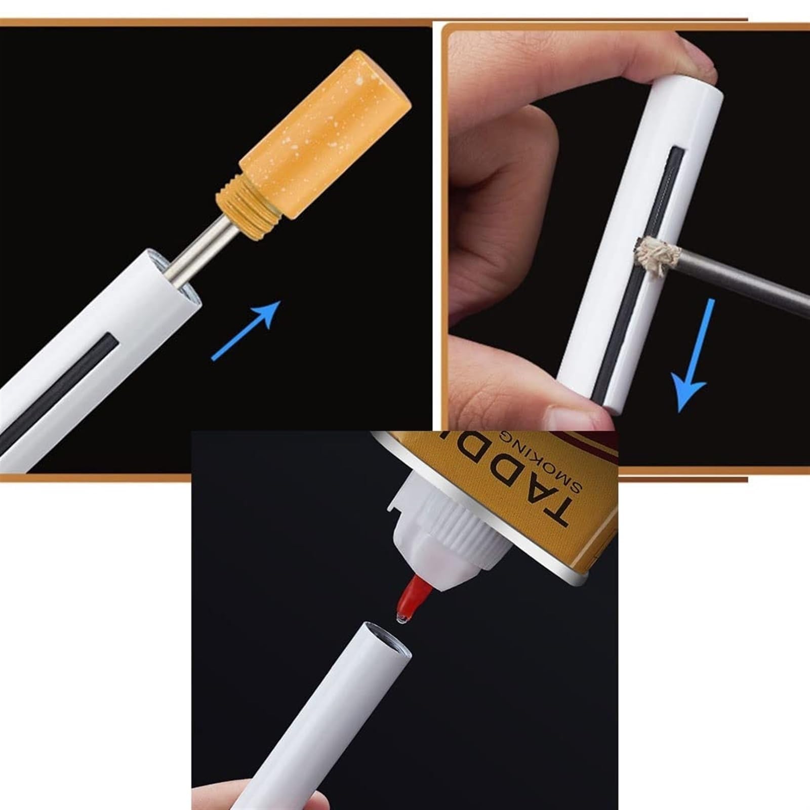 Amazon.co.jp: DYTENZYC タバコ型無限マッチ パーマッチ メタル