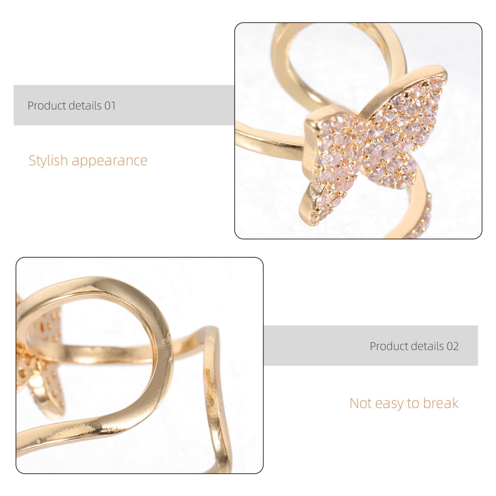 Anelli Unici per Unghie da Donna, Set da 3 Pezzi in Metallo Anallergico Design Rimovibile per Decorazione Unghie e Versatile