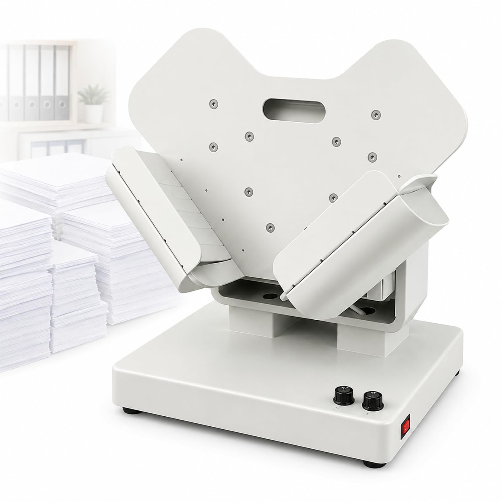 Macchina Automatica per La Selezione della Carta, Alimentatore da Tavolo con Doppia Ventola, 2500 Giri/min, capacità 1000 Fogli, Angolo Regolabile da 10° A 50° E Rimozione Dell'elettricità