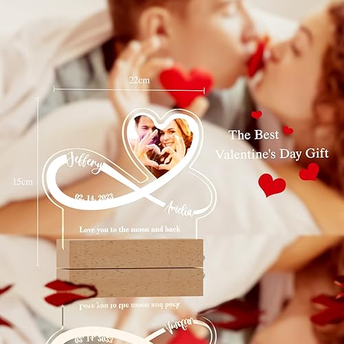 Miniatura 5 de ALBK Regalos para el día de San Valentín para ella, luz nocturna personalizada con imagen para mujeres, hombres, luz LED 3D personalizada, regalos
