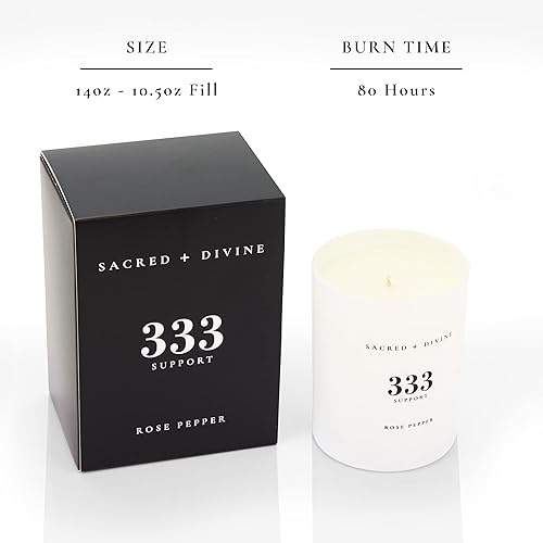 Miniatura 3 de Vela de intención perfumada de 333 pulgadas, pimienta rosa, vela de manifestación del número de ángel, vela de aromaterapia de soja y coco con 80