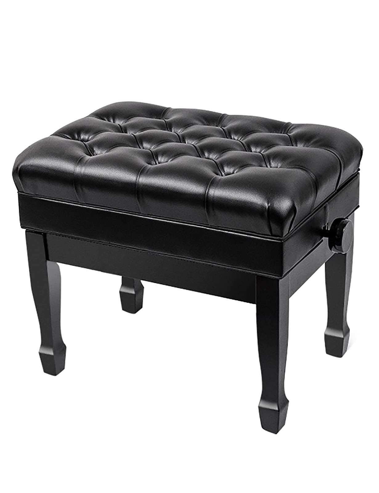 Tabouret de piano en similicuir réglable en hauteur de 10 cm, banc rembourré avec coussin haute résilience, parfait pour les musiciens et un usage domestique