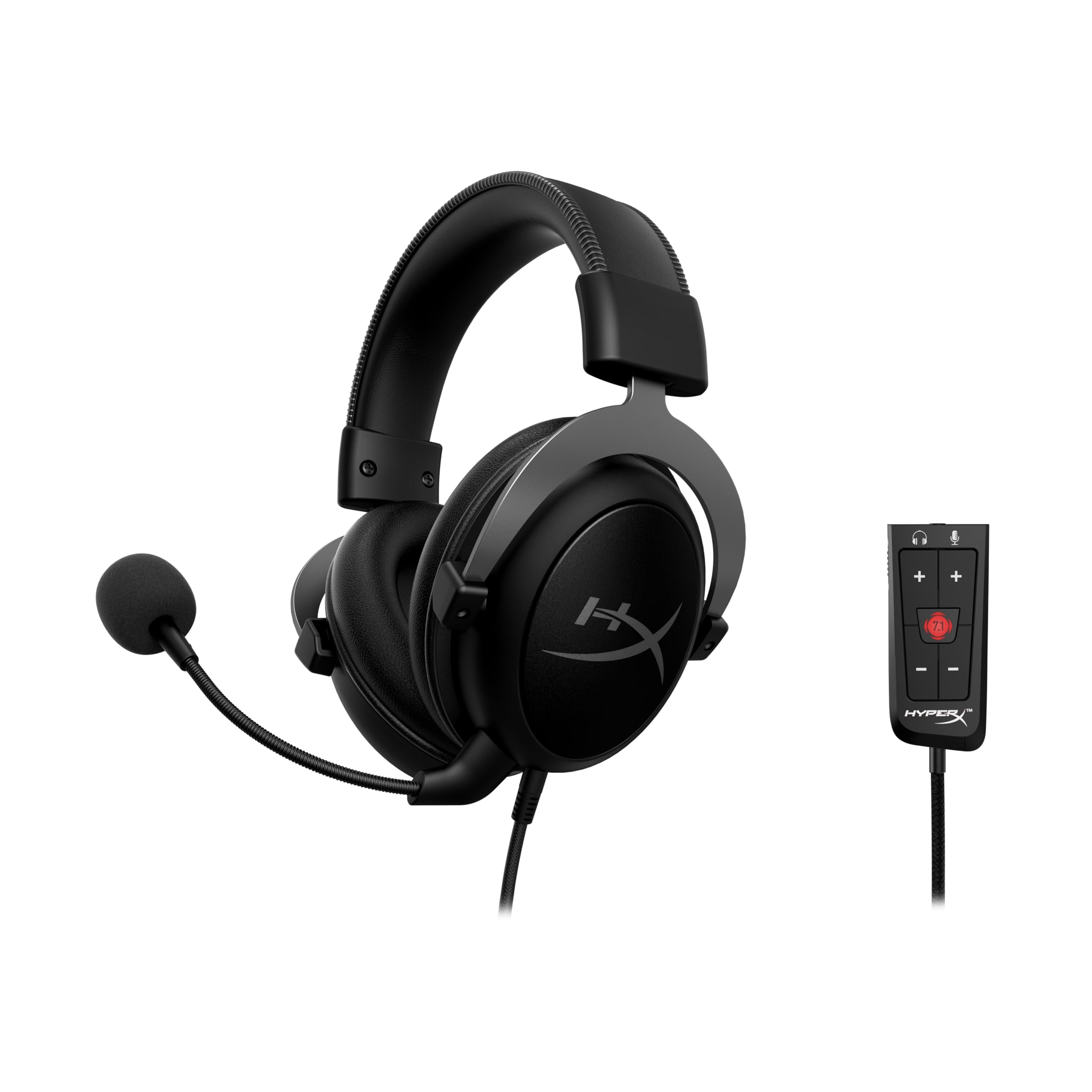 HyperX Cloud II, casque gaming filaire, son surround 7.1, haut parleurs 53 mm, micro détachable réduction de bruit, mousse mémoire de forme, arceau en aluminium robuste, PC, Xbox, PS4, PS5, Noir