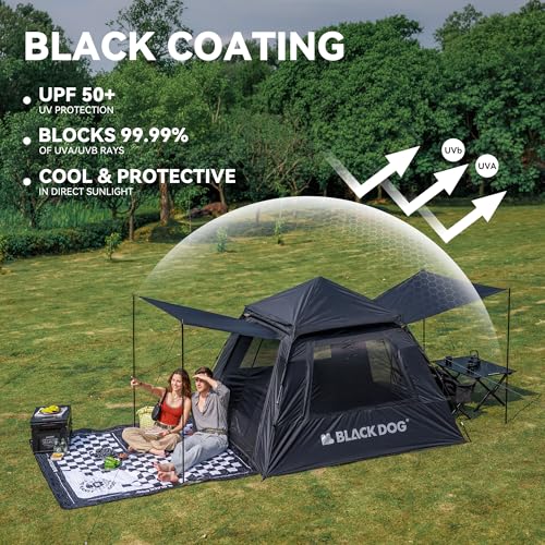 BLACKDOG Blackout Tienda de Camping, Carpa Instantánea Cabaña 60s Configuración Fácil miniatura 3