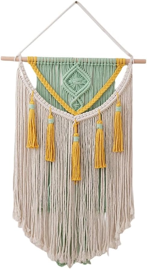 BMIDRUT Macrame Wall Hanging Boho Home Decor Handmade Macrame Tapestry Woven Decoration for Bedroom Living Room Apartment Dorm Gallery 18x28 Inch (A)