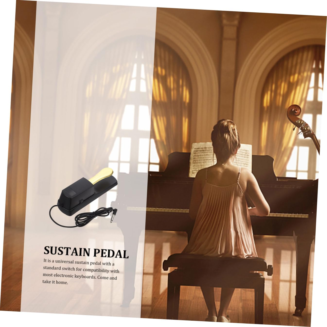 Pedal De Sustain Para Piano De Teclado Electrónico Pedal De Piano Antideslizante Accesorio Práctico Para Teclado Electronico