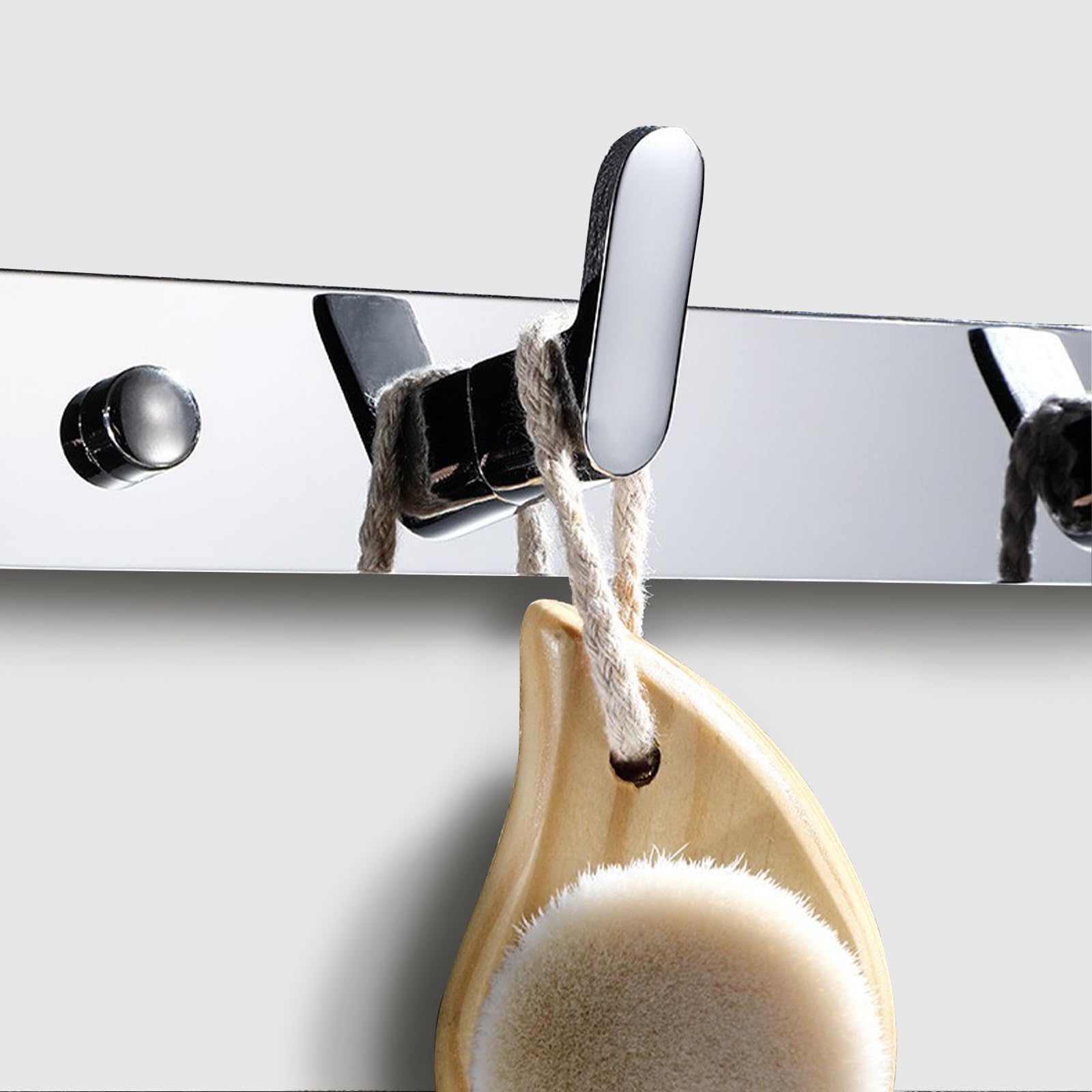 Attaccapanni da Parete Premium | Cromati Acciaio Inox 304 | 4 Misure (3-6 Ganci) | Portata 15kg | Montaggio a Percussione | Per Ingresso, Bagno, Cucina & Ufficio