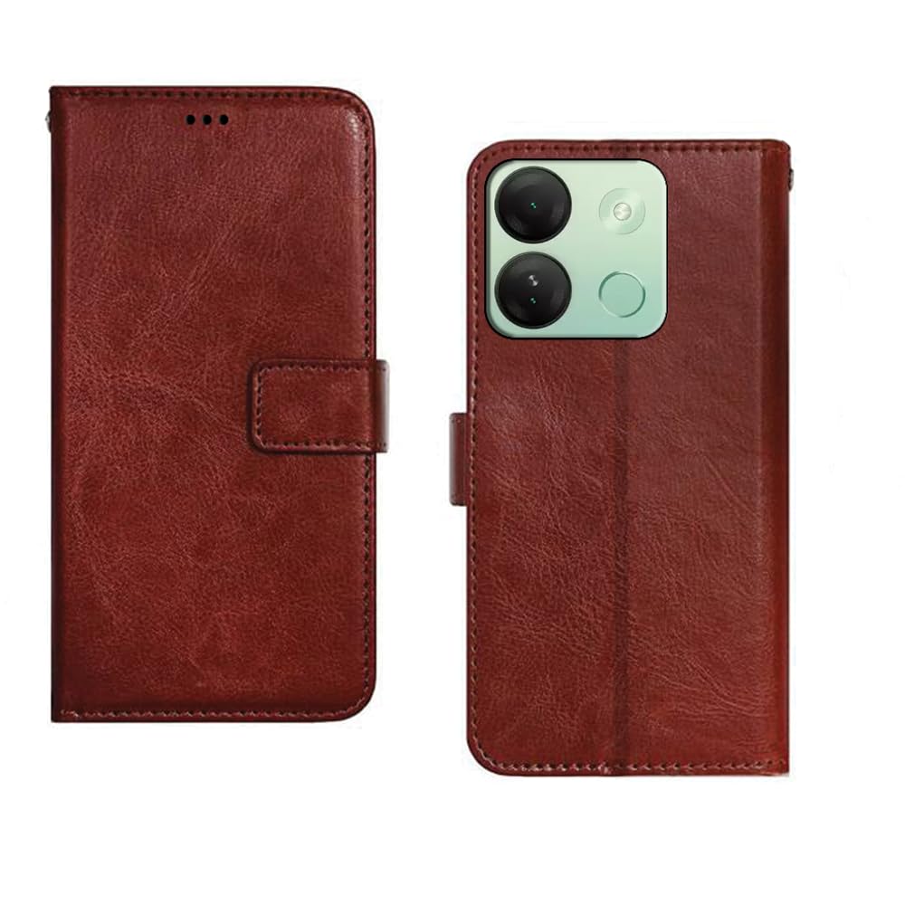 Pinaaki Enterprises Infinix Smart 7 HD Flip Case | Premium Leather Finish Flip Cover | with Card Pockets | Wallet Stand |Complete Protection Flip Cover for Infinix Smart 7 HD - Brown (B0C9M8T673) Amazon Price History, Amazon Price Tracker