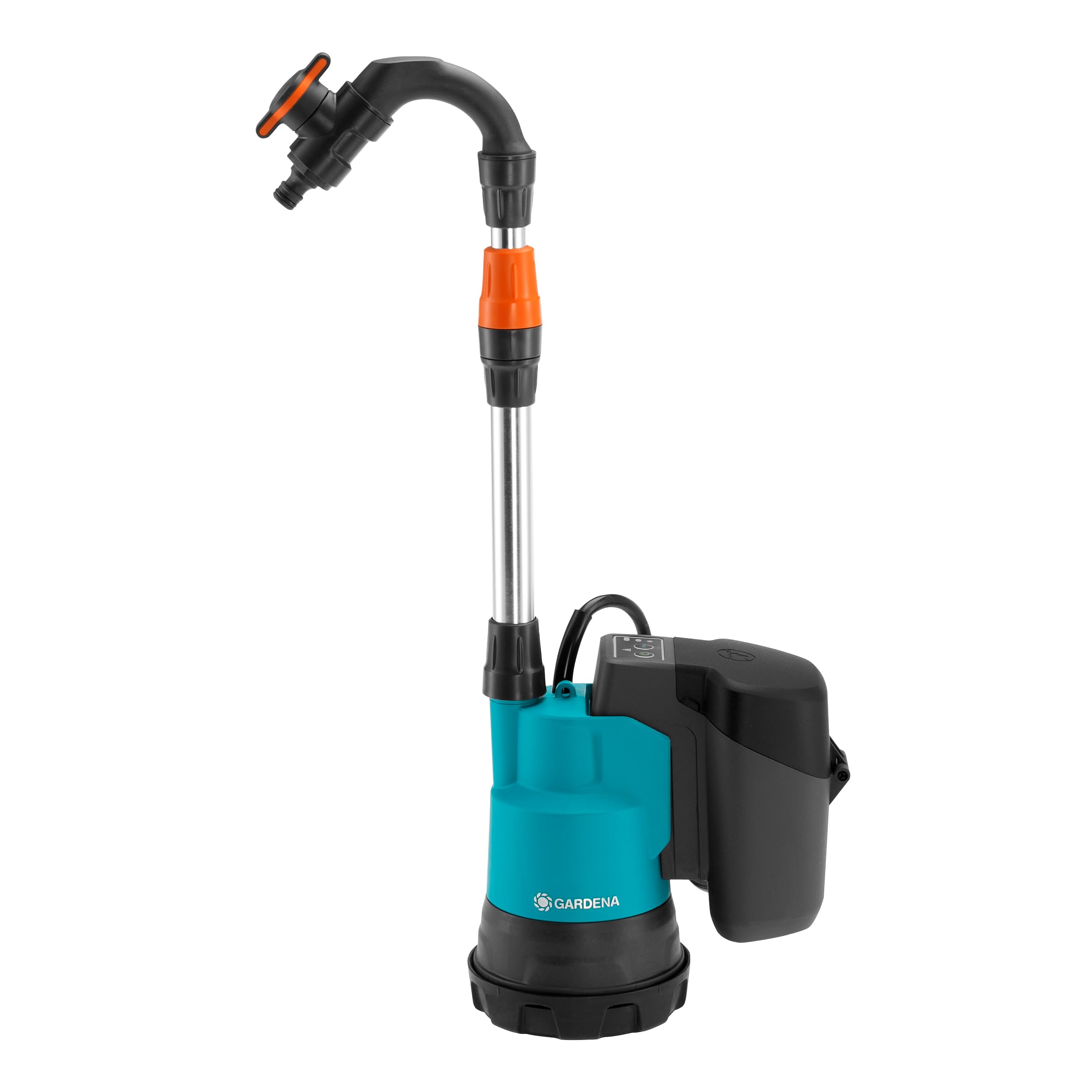 Gardena Battery Rainwater Tank Pump 2000/2 18V P4A Solo: High Flow and Pressure, Adaptable Power Levels, Dry Run Protection, Telescopic, Cordless (14602-55)