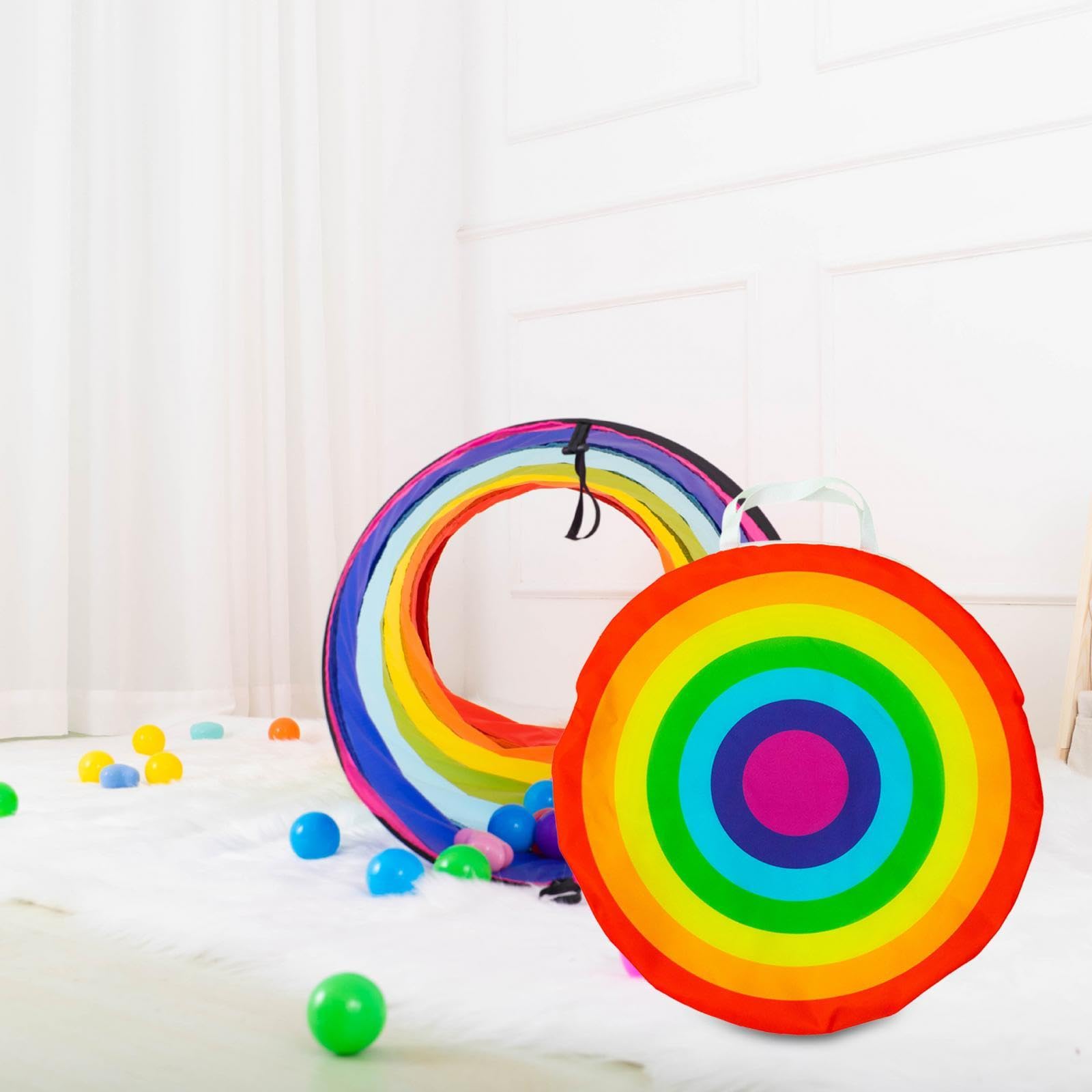 Krabbeltunnel Kinder Spielzelt Spieltunnel Faltbares Spielhaus Stoff Tragbar Lernspielzeug für Kind Interaktion Frühförderung Zuhause, mit Tragetasche