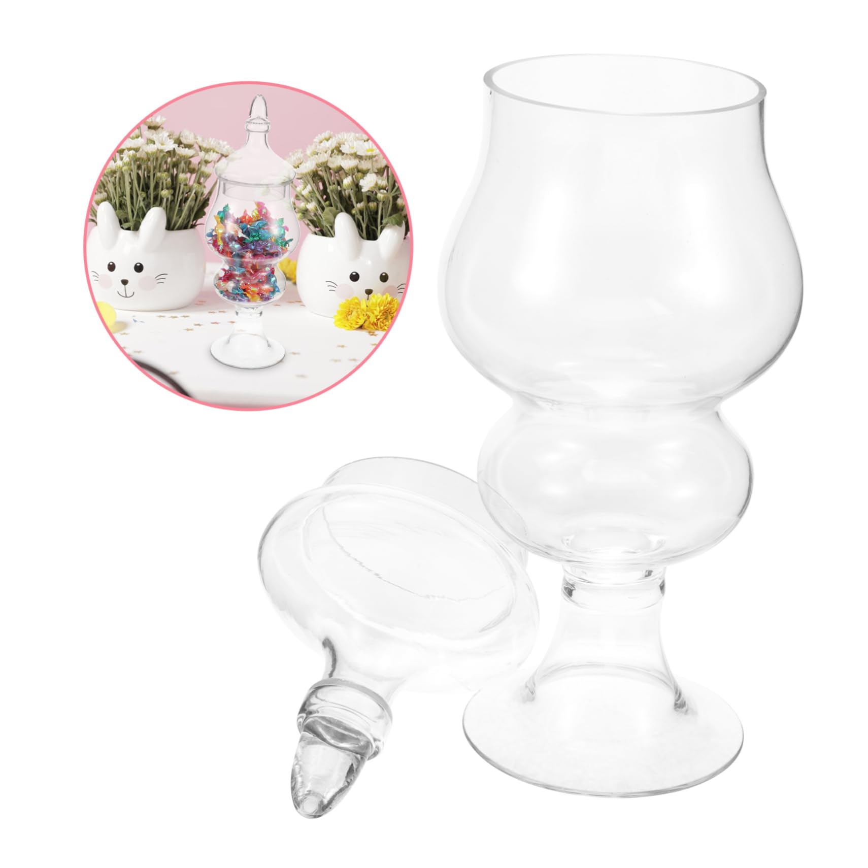 HOODANCOS Dried Fruit Holder Sugar Bowls with Lid Transparent Sugar Holder Sweets Container Glass