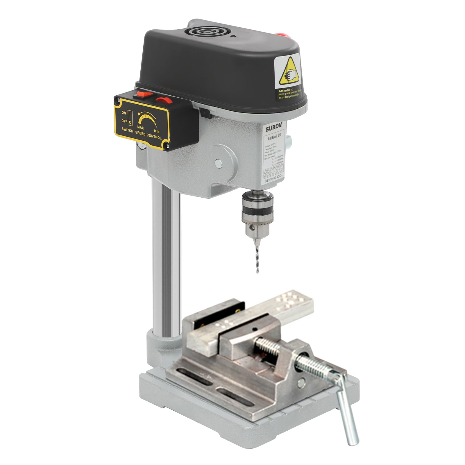 220V 340W Standbohrmaschine, Mini Säulenbohrmaschine, Profi Tischbohrmaschine, 3 Drehzahl Einstellbar für Holz, für Den Kommerziellen Gebrauch Verwendet.
