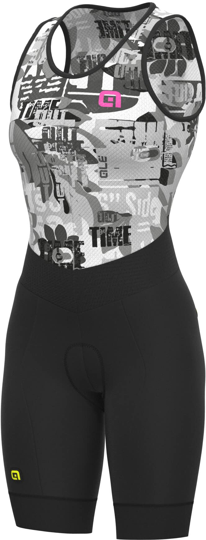 Pantaloncini ciclismo donna con canotta ALE' R-EV1 VELOCITY INTEGRATO grigio