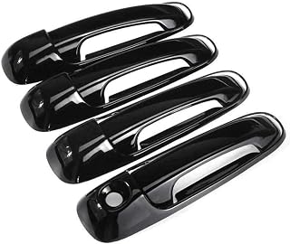 VFENSE 8 manijas Exteriores for Puertas de Coche, 4 Cubiertas for manijas de Puerta for Dodge Ram 1500, 2500, 3500, 4500, 5500 (2002-2008), Color Negro