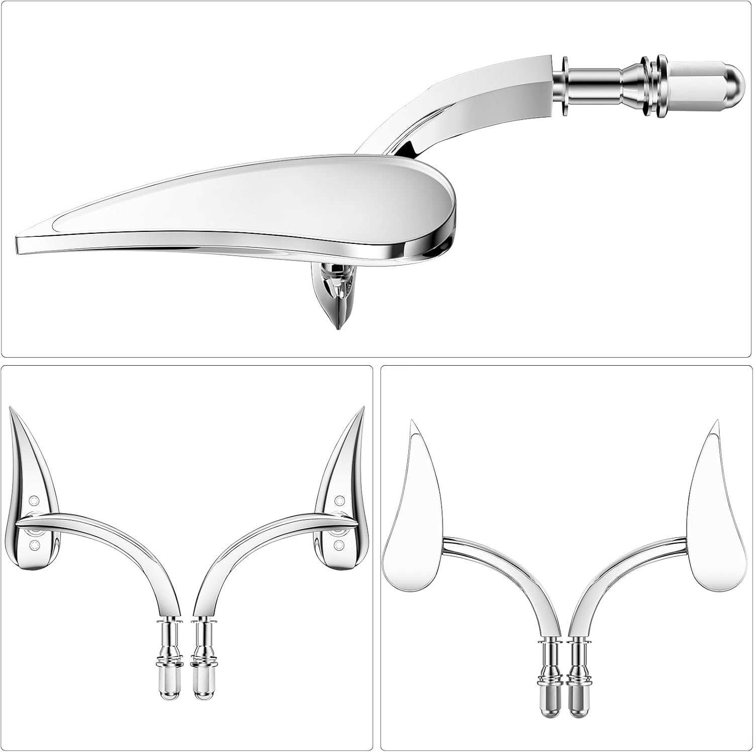 8MM 10MM Motorcycle Rearview Mirrors Handlebar Compatible with Harley Davidson Road King Street Electra Glide Road Glide Dyna Softail Ultra Classic Sportster XL883 1200