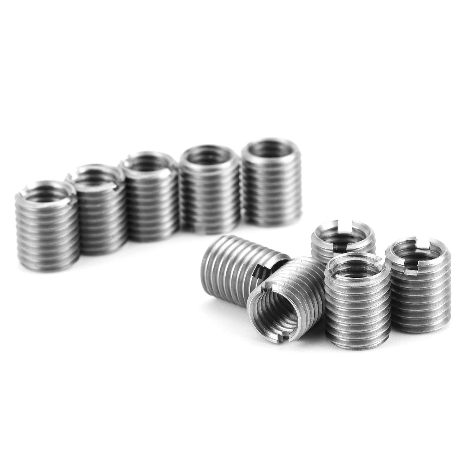 10Pcs Insert Nut Male Thread Repair Stainless Steel Repair Nuts Kit, M8 X 1.25 Thread, M10 X 1.25 for Automotive, Mechanical Equipment