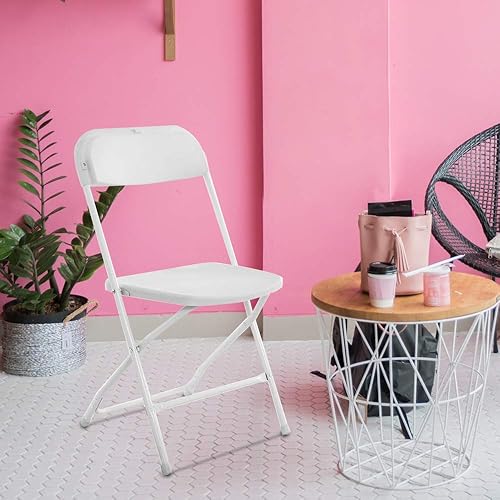 Miniatura 12 de Juego de 4 sillas plegables, sillas plegables de plástico negro con marco de acero, paquete de 4 asientos comerciales apilables portátiles, Negro