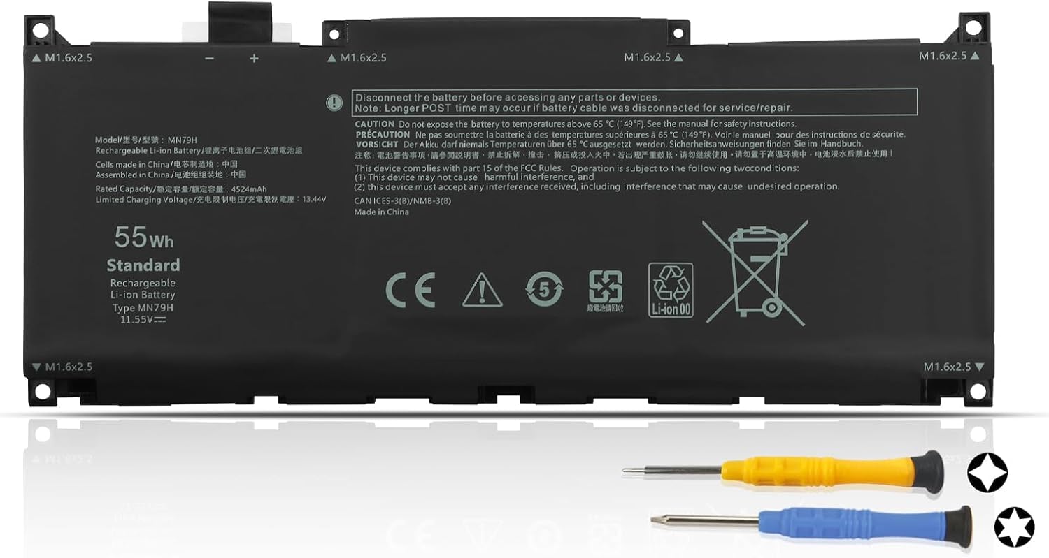 【myu】 55Wh MN79H Batería para portátil Compatível com Dell XPS 13 Plus