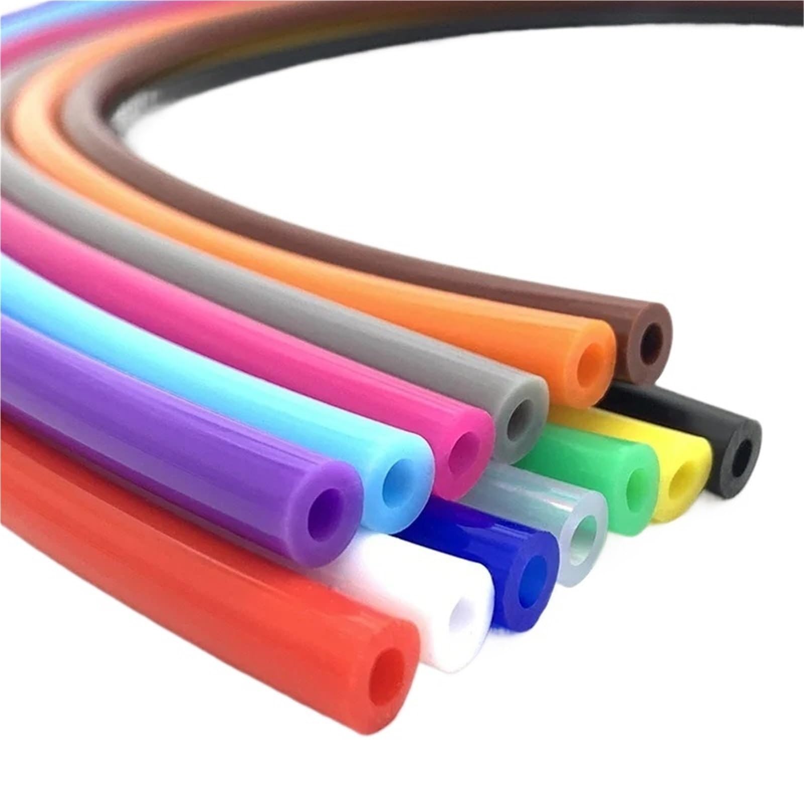 Tubos Para Estanque Tubo de silicona de 2M OD 4mm 5 6 7 8 9 10 12 16 Mm manguera de goma Flexible conector de agua de tubería suave fontanería colorida(White,OD 16xID 12mm)