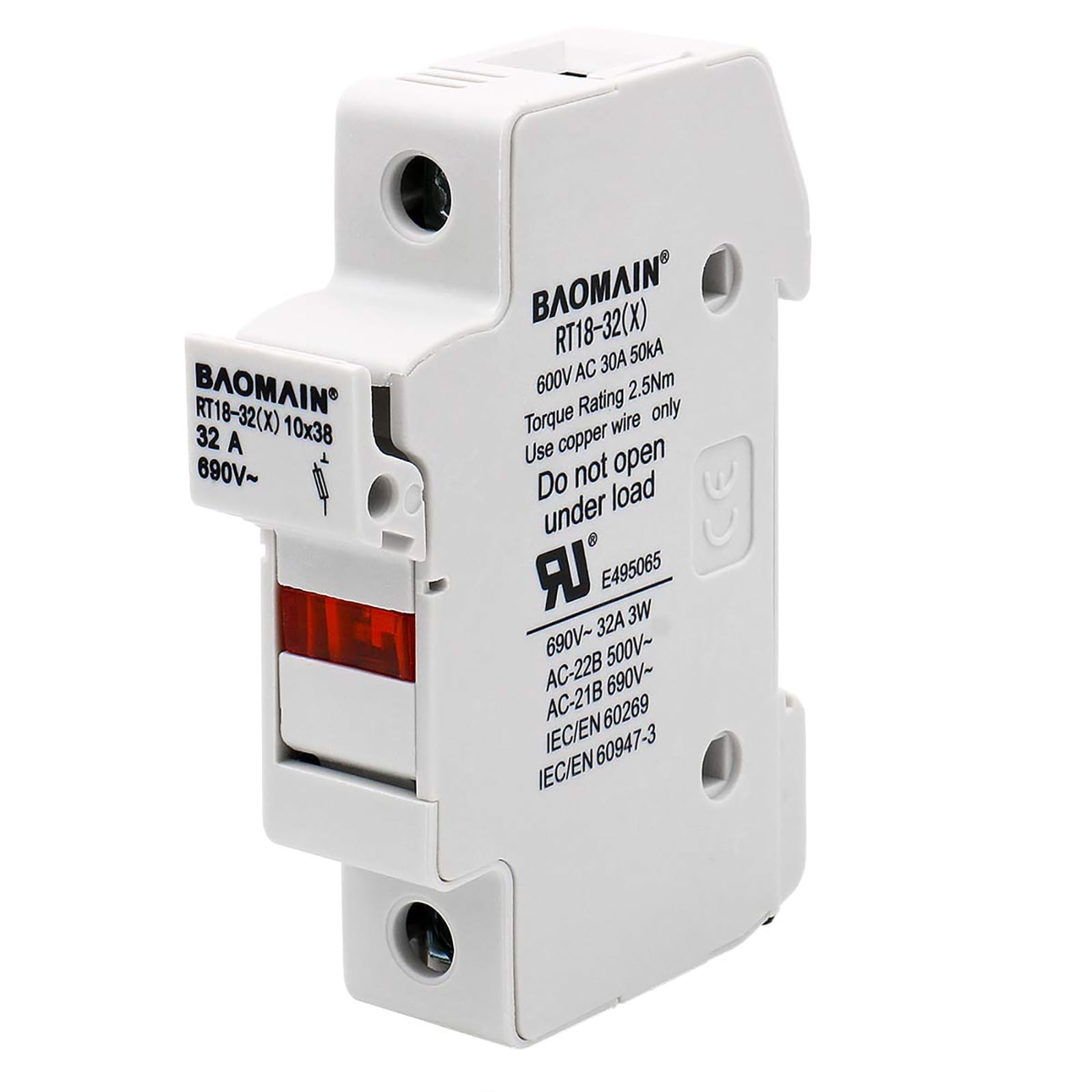 Baomain 5-Pack DIN Rail Fuses - UL Recognized -8 Baomain 5-Pack DIN Rail Fuses - UL Recognized -8