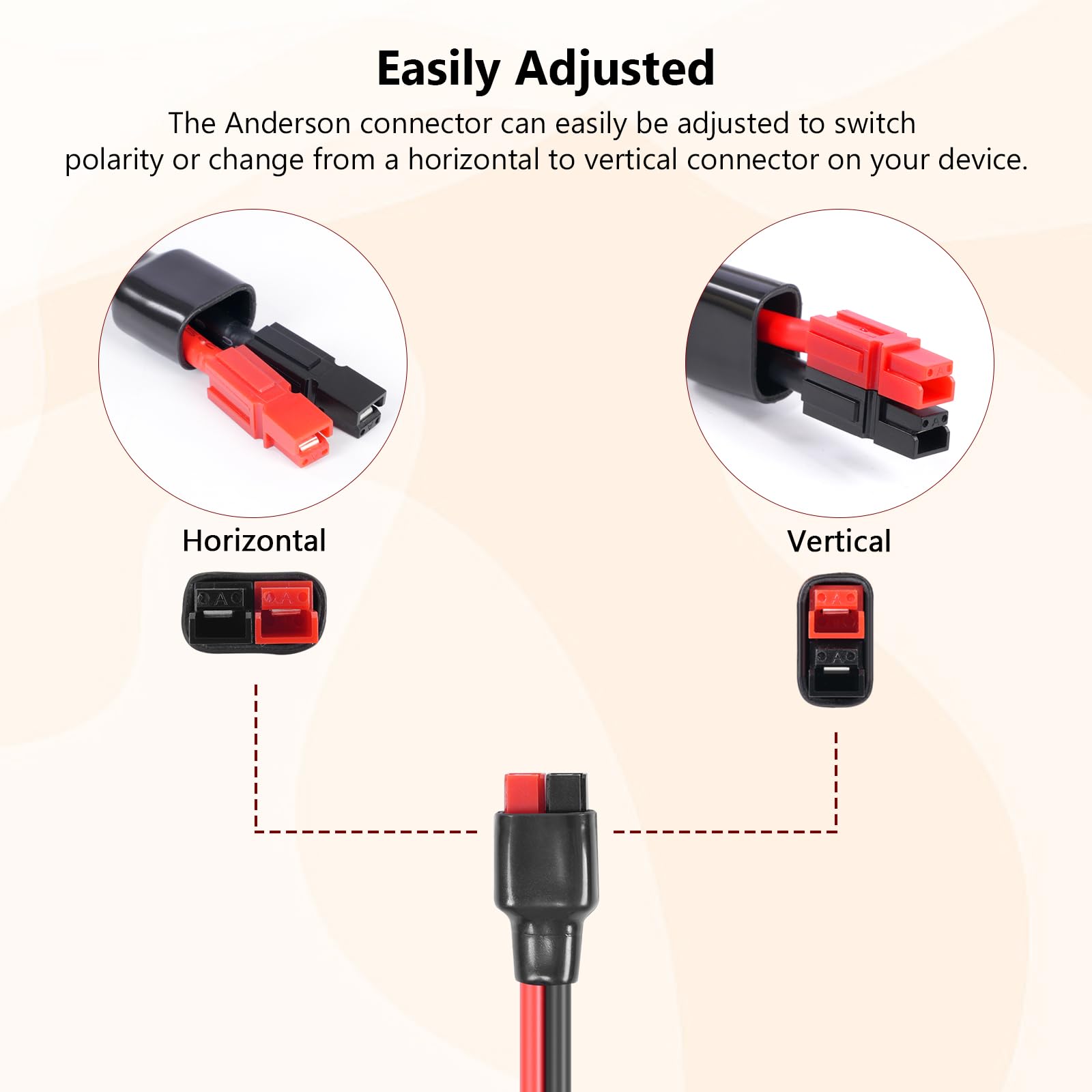 Ansoufien Cavo connettore da pannello solare da 10 AWG a Anderson, 9 m, cavo di prolunga solare compatibile con connettore solare e connettore Anderson per centrale elettrica portatile Yeti, batteria